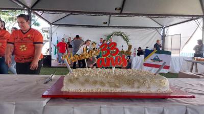 ParabÃ©ns ao Virmond teve gelado servido aos participantes 